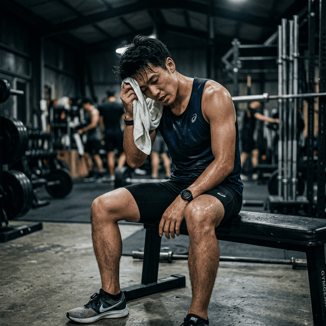 疲弊したアスリートのイラスト