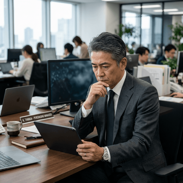 比較検討する担当者のイラスト